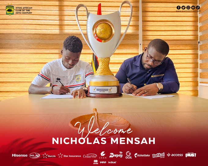 Ghanaian giants Asante Kotoko sign Nicholas Mensah on three-year deal